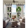 thumbnail image 6 of Rustic Home Blackout Curtains for Bedroom Living Room Darkening Curtains 63 Inches Long Eucalyptus Leaves Floral Beige Buffalo Plaid Window Curtain 2 Panels Set Window Treatment Drapes 42"x63", 6 of 9