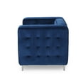 thumbnail image 4 of Noble House Wells Modern Glam Velvet Cube Club Chair, Navy Blue, 4 of 10