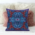 thumbnail image 4 of Amrita Sen Designs CAPL1014BrCDS-BL-20x20 20 x 20 in. Floral Paisley Broadcloth Indoor & Outdoor Blown & Closed Pillow - Grey, Red & Blue, 4 of 5