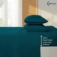 thumbnail image 4 of 600 Thread Count 4 Piece Quality Sheet Set 18 Inch Deep Pocket 100% Egyptian Cotton Color Teal Solid Size Twin-XL, 4 of 7