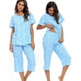 thumbnail image 2 of Women's Sleepwear Tops with Capri Pants Pajama Sets, 2 of 4