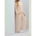 thumbnail image 6 of Cueply Lounge Sets for Women 2 Piece Outfits Sweatsuits Set Long Sleeve Wide Leg Pants with Pockets, 6 of 8