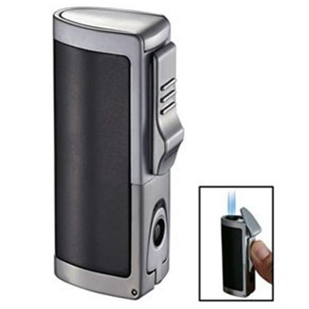 Navy Matte Lighter - visol aleus black matte triple jet cigar lighter with built-in punch