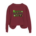 thumbnail image 4 of Fadeal Sweat à Capuche Décontracté Imprimé Lettres Col Rond Printemps pour Femmes Vin TG, 4 of 4