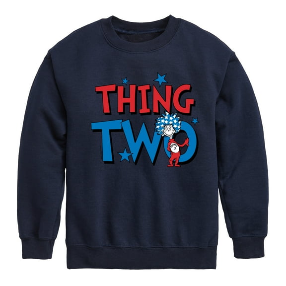 Dr. Seuss - American Thing Two - Toddler And Youth Crewneck Fleece Sweatshirt