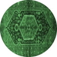 thumbnail image 1 of Ahgly Company Indoor Round Persian Emerald Green Traditional Area Rugs, 5' Round, 1 of 4