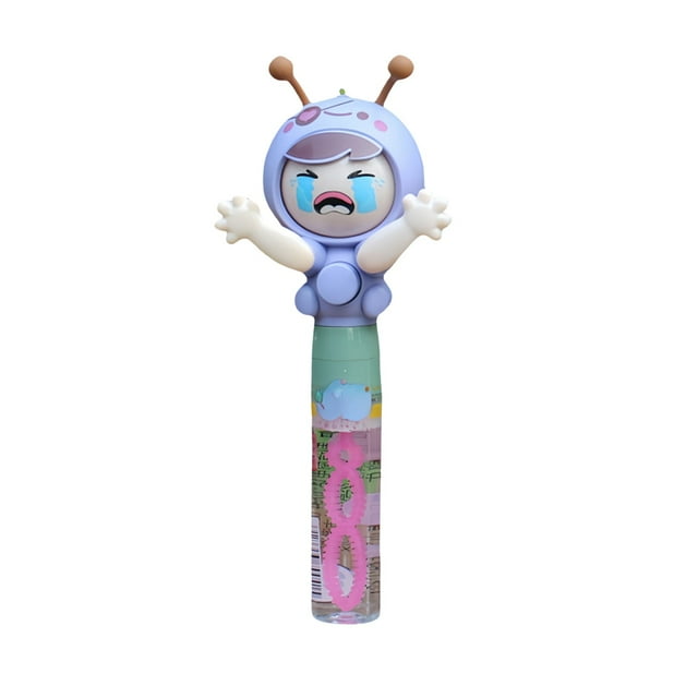 Purple Children Bubble Toy With Rotating Face Changing Device And Click Sound Effect For Play