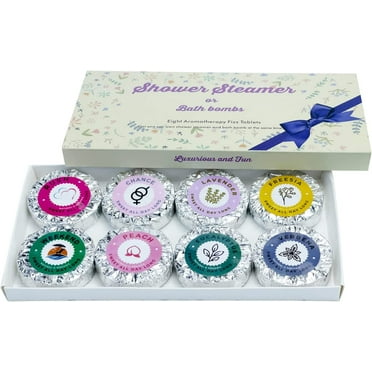 Shower Steamers Aromatherapy – Self Care Gift Set with 8PCS Unique Scented Shower Bombs. Natural Organic Bath Shower Melts for Women, Shower Fizzies for Bathroom Relaxing and Moisturizing Spa