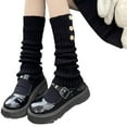 thumbnail image 4 of Gureui Women Leg Warmers Socks Contrast Colors Striped Knit Leg Sleeves Boot Cuffs Cover for Streetwear, 4 of 8