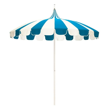 California Umbrella Pagoda 8 5 Ft Striped Pacifica Patio Umbrella