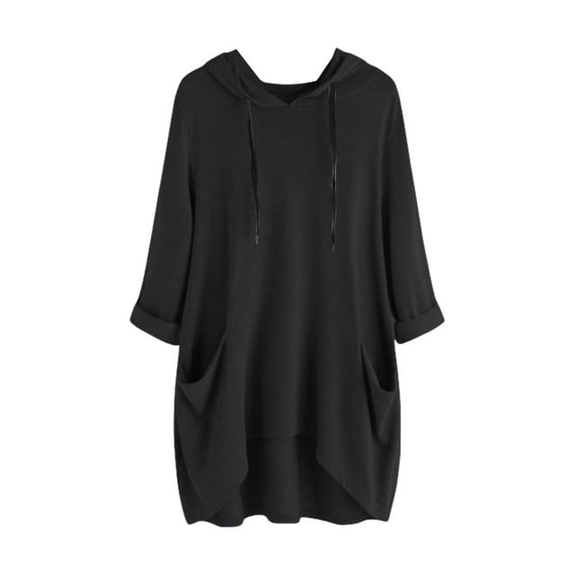 Timegard Hoodies for Women Plus Size Long Sleeve Drawstring Fall Casual Loose Comfy Blouse with Pockets