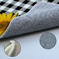 thumbnail image 3 of Sunflower Kitchen Mat Set of 2, Bright Sunflower on Black White Buffalo Plaid Check Summer Microfiber Kitchen Rug TPR Non-Slip Backing Doormat Runner Rug Set Comfort Floor Mat, (17" x 30"+17" x 47"), 3 of 6