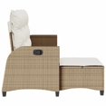 thumbnail image 4 of vidaXL Reclining Garden Sofa with Cushions L-shaped Beige Poly Rattan, 4 of 5