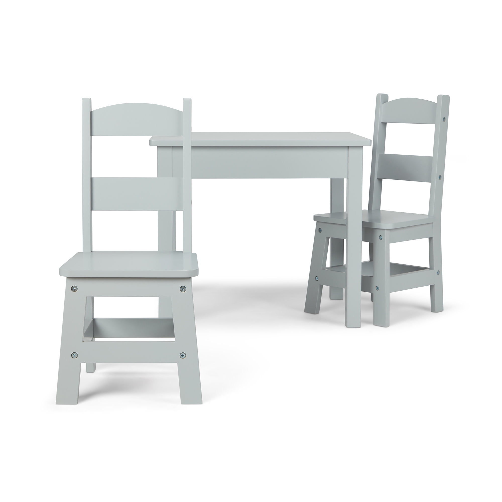 Melissa & Doug Kids Furniture Wooden Table & Chairs-Gray Kids Furniture