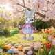 thumbnail image 1 of CaiYueKe Wooden Rabbit Ornament Handmade Forest Style Hanging Decor Home Wall Art Rustic Farmhouse Easter Spring Decoration Gift for Garden Patio Shelf Tabletop Display, 1 of 8