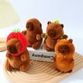 thumbnail image 4 of Bingirl Capybara Plush Toy Strawberry Hat Simulation Turtle Backpack Capybara Plush Animal Dolls Birthday Gift For Boys And Girls, 4 of 8