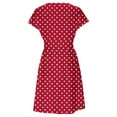 thumbnail image 6 of THDHVS Womens Summer Dresses,Dresses for Women 2025,Women Summer V-Neck Solid Casual Short Sleeve Waisted Mini Dress Red 2XL, 6 of 6