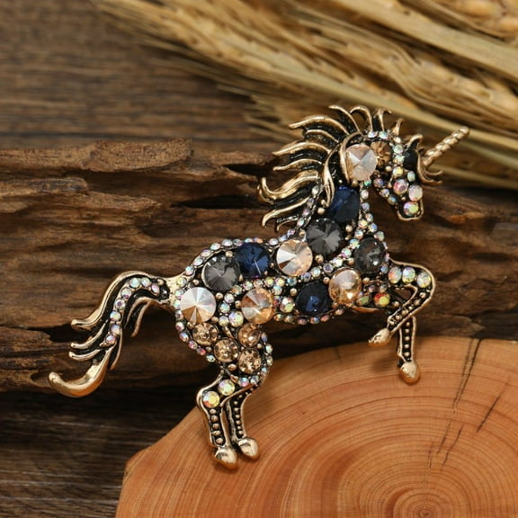 Unicorn, brooch buckle, pin, sweater buckle, crystal, brooch, clothing