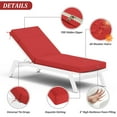 thumbnail image 4 of Pakunoda Chaise Lounge Cushions 80" x 26" x 4" Outdoor High-Density Foam Patio Furniture Lounger Replacement Cushions with Zipper Ties Water-Resistant for Pool, Red, 4 of 7