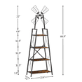 thumbnail image 3 of Roninkier 4-Tier Bookshelf, Windmill Display Storage Shelves with Metal Frame for Living Room, 3 of 7