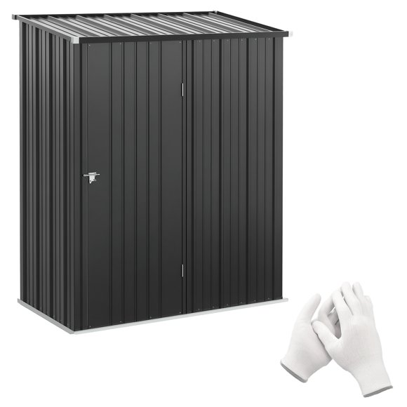 Outsunny 5'x3' Outdoor Storage Shed w/ Single Door, Black