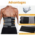 thumbnail image 3 of COMFREE Neoprene Sauna Waist Trainer Corset Sweat Belt for Men Weight Loss Body Shaper Compression Trimmer Workout Fitness Fat Burner Back Support, 3 of 8