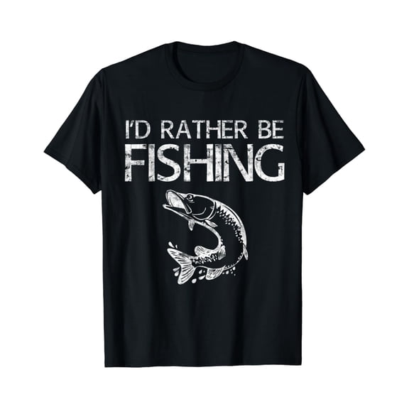 Simple Fit I'D Rather Be Fishing T-Shirt Fisherman Gift Shirt T-Shirt