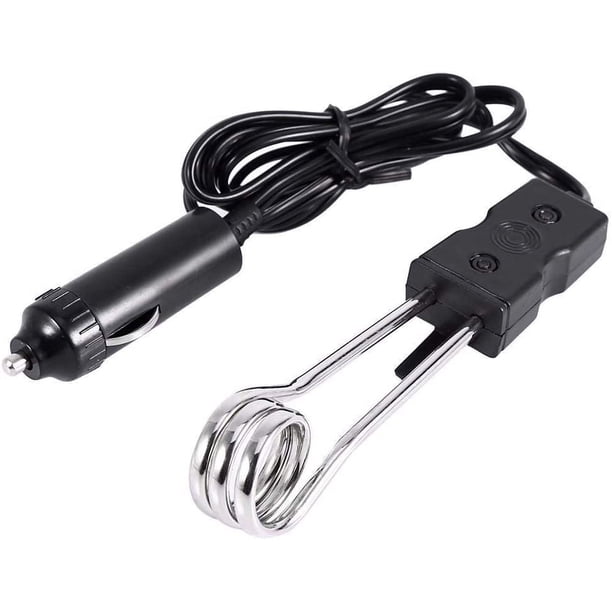 Calentador de coche, nuevo mini calentador de agua de inmersión para coche eléctrico portátil de 12 V, ideal para viajes, camping, picnics, agua hirviendo al aire libre, café o té JM se calienta rápidamente