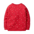 thumbnail image 2 of Confree Sweatshirts For Girls Graphic Print Long Sleeve Sweatshirt Spring Autumn Everyday Wear Soft Casual Toddler Girls Pullover Top Size 3-4 Years Red, 2 of 3