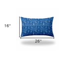 thumbnail image 3 of HomeRoots 16" X 26" Blue And White Blown Seam Ikat Lumbar Indoor Outdoor Pillow, 3 of 5