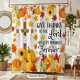 thumbnail image 2 of Thanksgiving Fall Harvest Shower Curtain Set, 72" x 72" Waterproof Polyester Bathroom Curtain with 12 Hooks, Rustic Farmhouse Blessed Pumpkin Vintage Home Decor for Restroom, 2 of 7