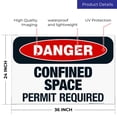 thumbnail image 3 of Danger Confined Space Permit Required Sign, OSHA Danger Sign, 24x36 Corrugated Plastic, 3 of 7