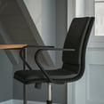 thumbnail image 4 of BizChair Mid-Back Designer Executive LeatherSoft Office Chair with Black Base and Arms, Black, 4 of 12