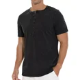 thumbnail image 4 of Playera Henley Casual Retro Manga Corta Para Hombre Algodón, 4 of 6