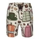 thumbnail image 3 of Balery Vintage Coffee Traje de Baño Estilo Hawaiano para Hombre, Shorts de Secado Rápido con Bolsillos-Small, 3 of 6