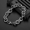 thumbnail image 3 of 11/13/15mm Mens Round Heavy Rolo Chain Link 316L Stainless Steel Bracelet Bangle, 3 of 7