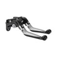 thumbnail image 1 of Palancas de freno y embrague cortas y largas para Yamaha WR125X 2009-2015, palanca de freno ajustable de motocicleta, aleación de aluminio, cabeza negra, mango tono plateado, 1 of 1