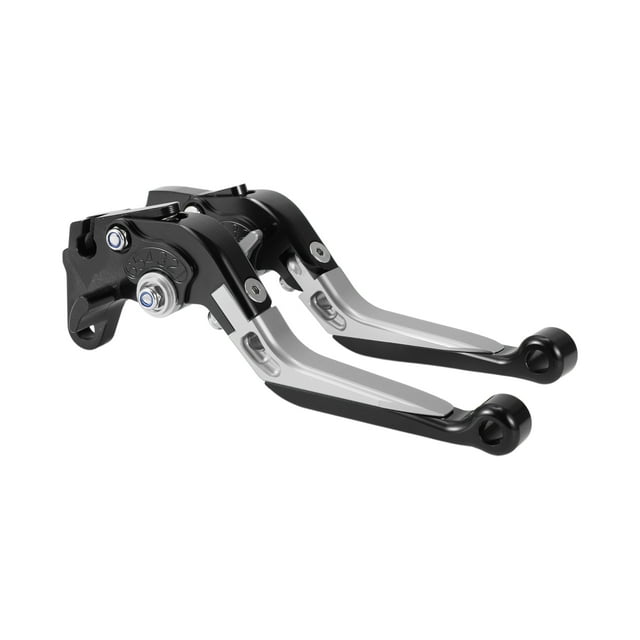 Palancas de freno y embrague cortas y largas para Yamaha WR125X 2009-2015, palanca de freno ajustable de motocicleta, aleación de aluminio, cabeza negra, mango tono plateado