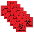 thumbnail image 1 of Biohazard Warning Label, 6" x 6", Pack of 12 Labels, Coated Paper, Red-Orange Universal Biohazard Symbol Sticker, Self-Adhesive, 1 of 7