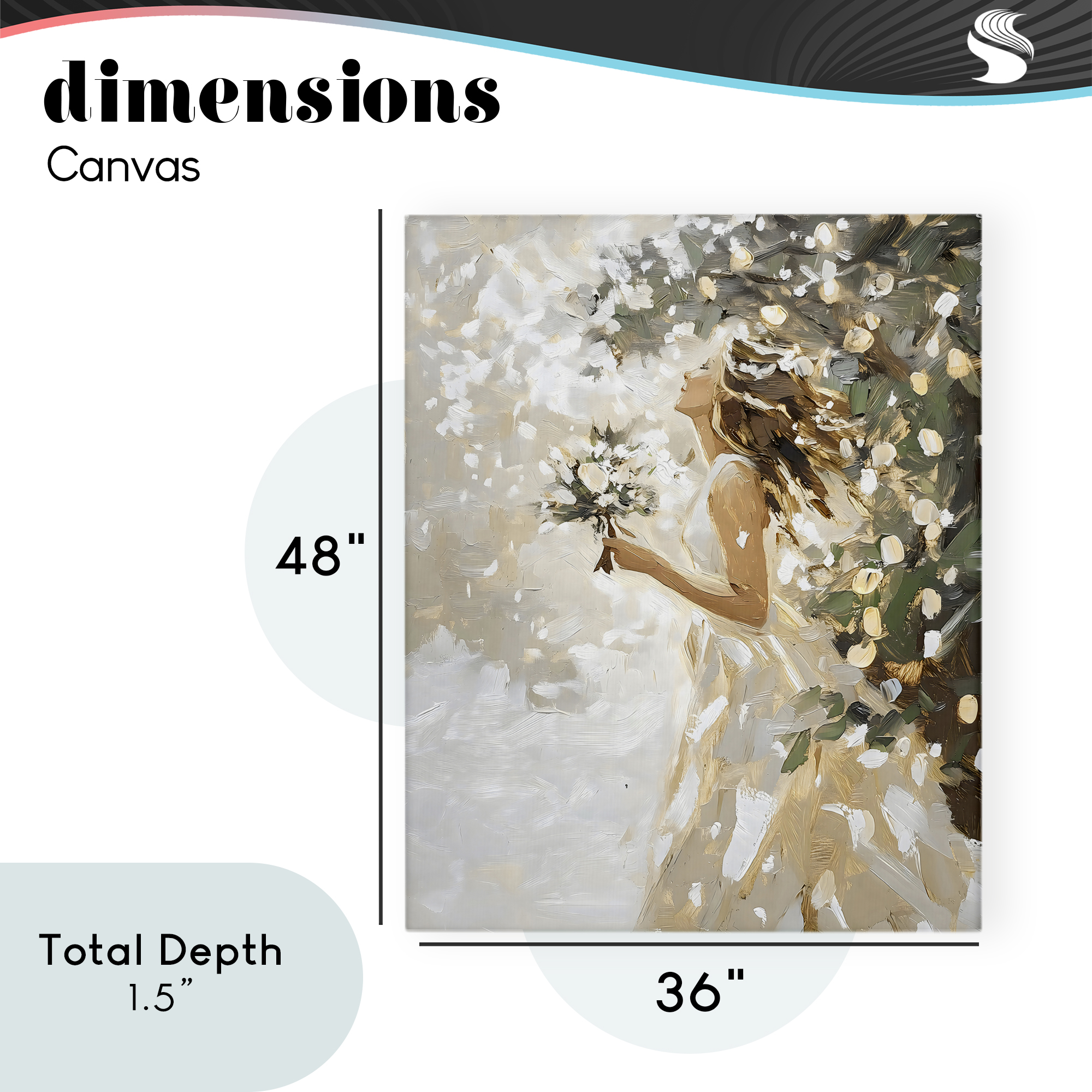 Soft White Snow Flurry Canvas Wall Art, design by LSR Design Studio