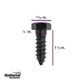 thumbnail image 3 of V1864 1/2" x 1-1/2" Galvanized Lag Screw 12/pk - Black, 3 of 7