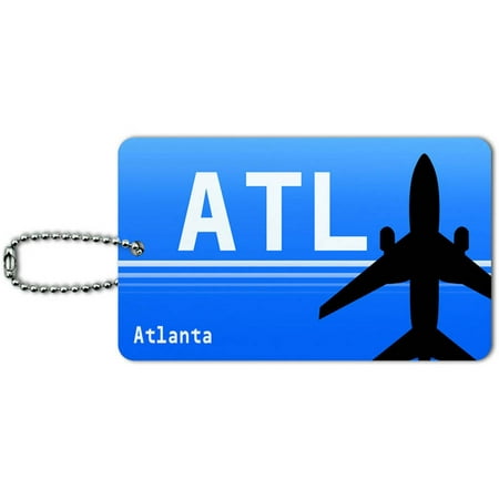 Atlanta GA (ATL) Airport Code ID Tag Luggage Card for Suitcase or