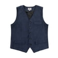 thumbnail image 3 of Men's Retro Corduroy Button Down Vest Smart Casual Lightweight Sleeveless Outerwear Waistcoat Navy Blue Size M, 3 of 4