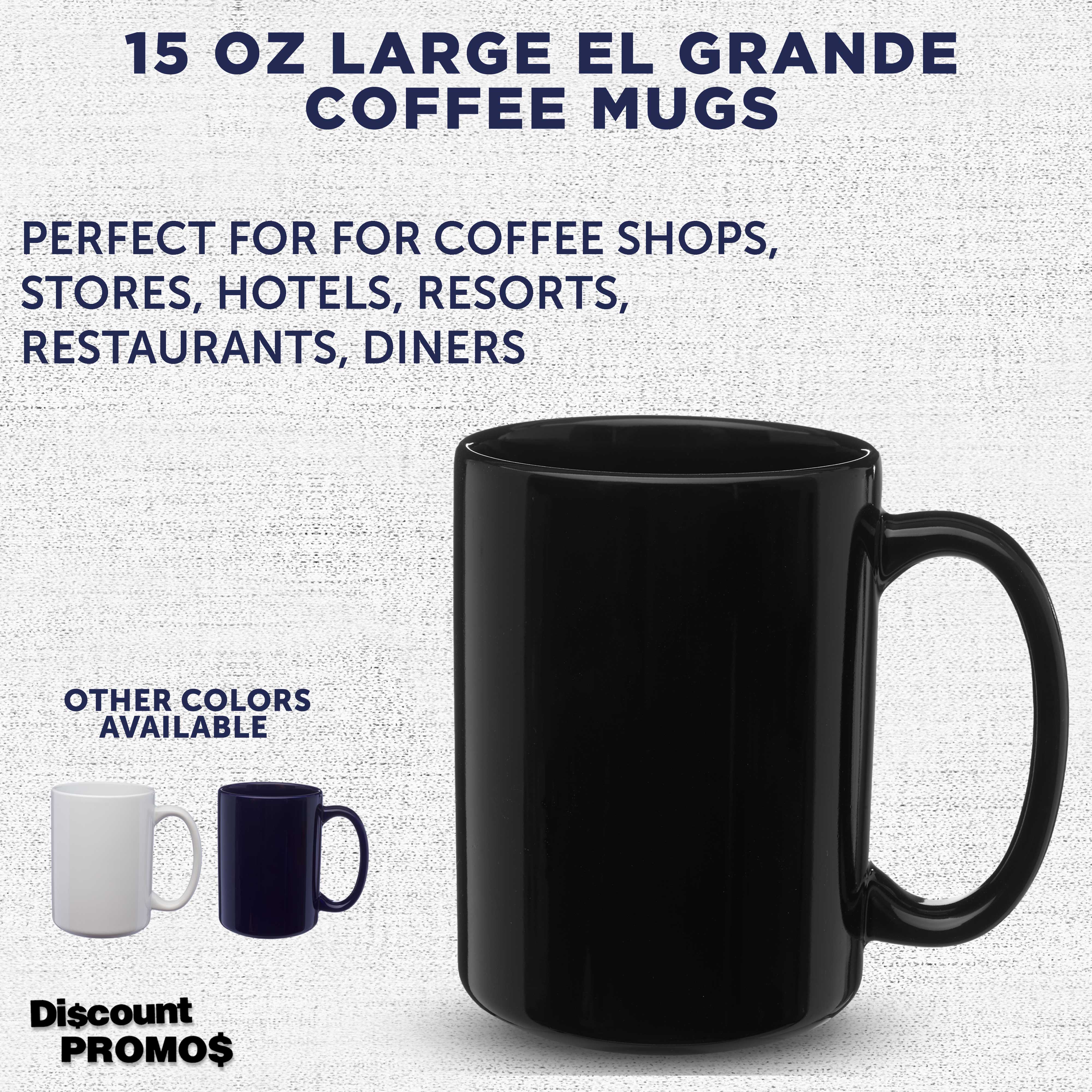 Large Ceramic Coffee Mugs 15 oz. Set of 10, Bulk Pack - Perfect for Coffee, Tea, Espresso, Hot Cocoa, Other Beverages - Black