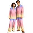 thumbnail image 2 of Dwelliawo Mens Pajamas Set Button Down 2 Piece Pjs Set Long Sleeve Sleepwear Orange 3xL, 2 of 5