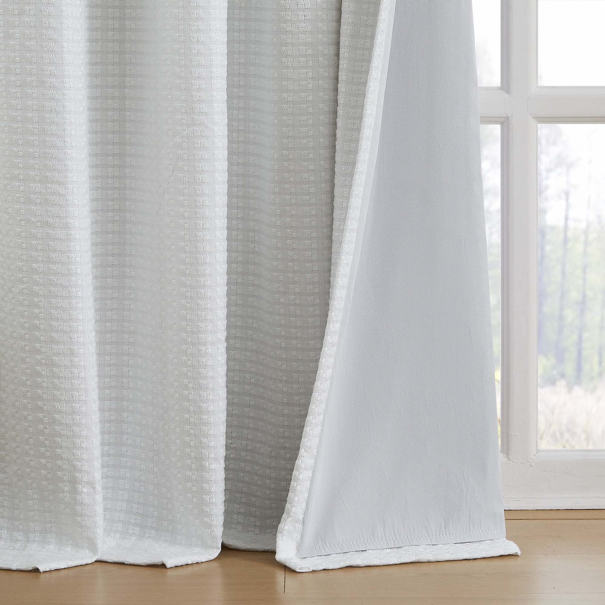Cheyanne SUNSHIELD SIGNATURE Blackout Curtains for Living Room and Bedroom, 50” x 95”, White
