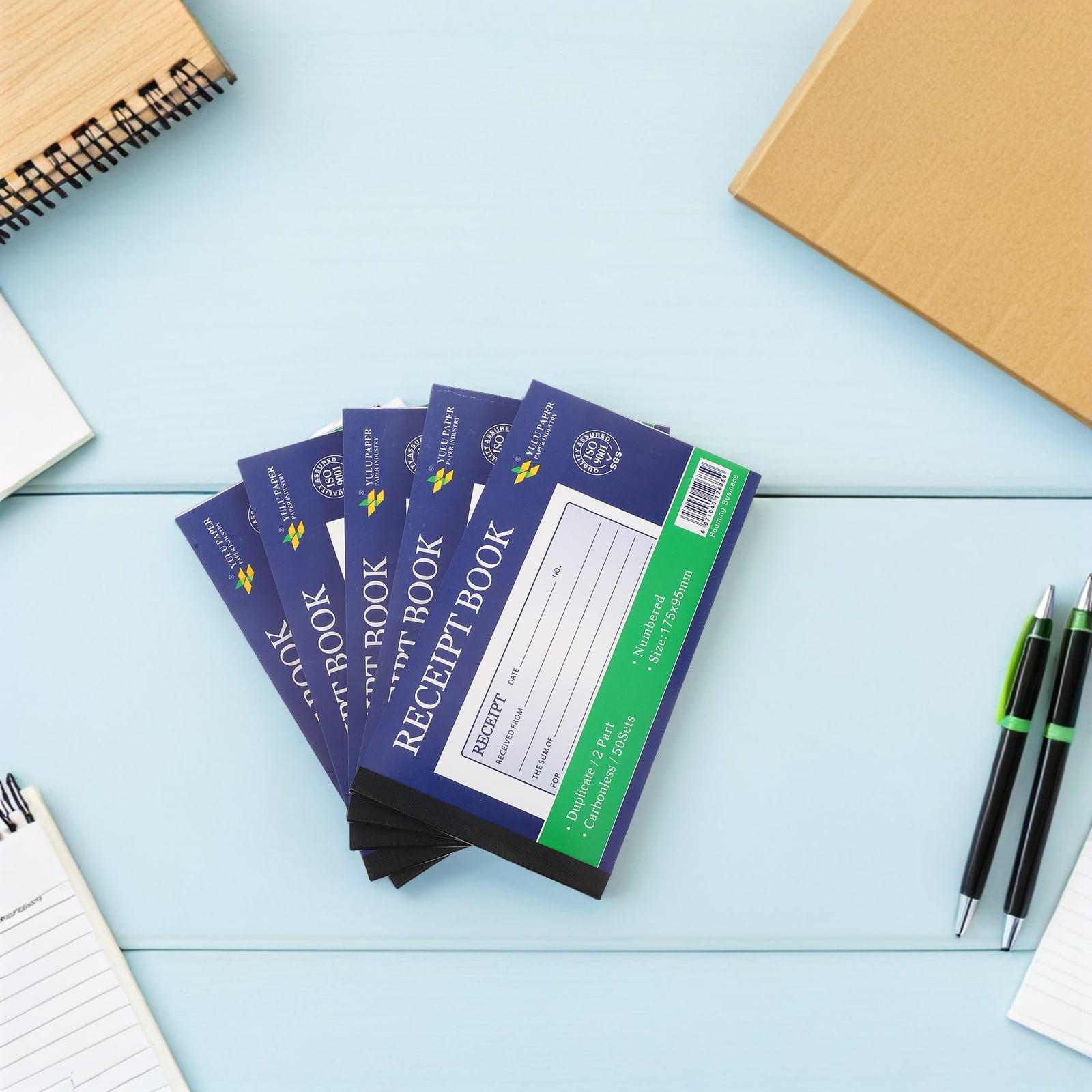 5-Pack 2-Part Receipt Pads for Business Invoices, Order Management, Retail Invoice Forms, Cash Book, Small Business Supplies