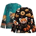 thumbnail image 2 of FUIALDOLG 2 Pack Kawaii Raccoon Girls Long Sleeve Shirts 15-16 Years Soft Crewneck Long-Sleeve Loose T-Shirts Cute Basic Tops Layering Tees, 2 of 6