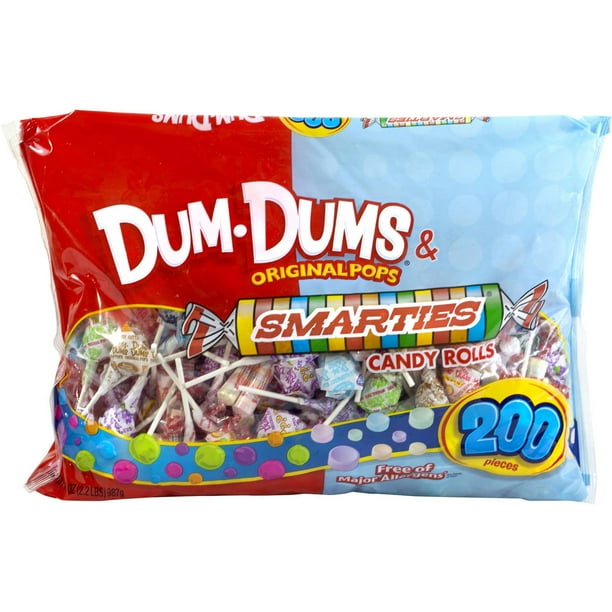 Spangler Dum Dums Original Pops Lollipops and Smarties Candy Rolls Mix
