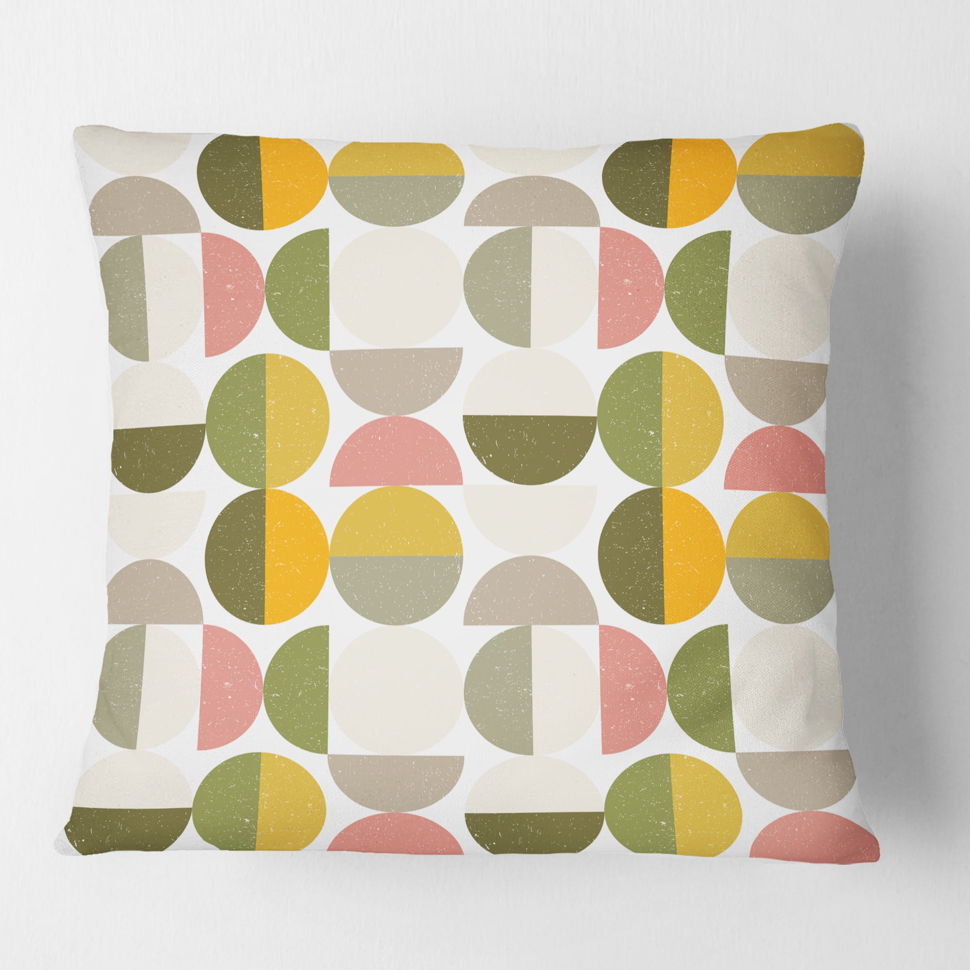 Designart Vintage Circular Design I' Mid-Century Modern Throw Pillow - 18x18